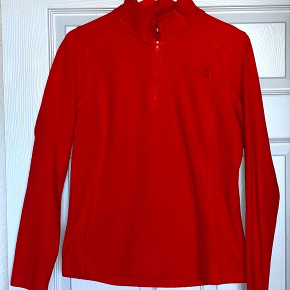 North Face Red Half-Zip Pullover Fleece - Picture 1 of 4